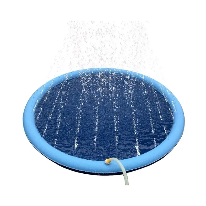 UNUSUAL– Alfombrilla Rociadora de Agua para Perros 100 cm Alfombrilla Interactiva para Piscina de Mascotas,Piscina de Baño juguetes para el agua al aire libre Verano Diversion Vacaciones, Juego al Aire Libre, Juguetes para Perros, Gatos y Niños. - 1