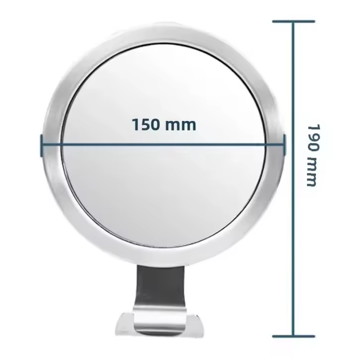 Espejo Antiniebla Para Baño Con Fuerte Vaso De Adhesión Espejo De Ducha De Baño Colgante Para Maquillaje Y Afeitado Con Portacortadora Moderno Acero Aluminio 6 Pulgadas - 1