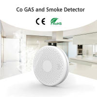 Alarma Detectora de Humo y Monóxido de Carbono con Batería，Tuya Smart Co Detector de humo, alarma de monóxido de carbono, Sensor de sonido PIR, WiFi, versión 2 en 1, salón, habitación, cocina, tienda - details 1