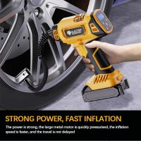 Bomba De Aire Para Neumáticos De Coche 830kpa Sin Cable Pantalla Digital Con Luz LED Compatible Con Batería Dewalt 20V Amarilla - details 8