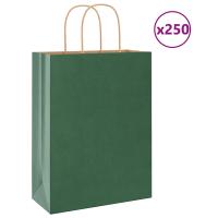 vidaXL Bolsas de papel kraft con asas 250 uds negra 26x12x35 cm en color Negro/Rosa/Amarillo y más - details 4