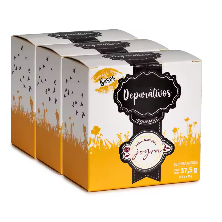 ARTE SABOR Pack de 3 cajas de Infusión natural de depurativos (cola de caballo, tomillo, lemongrass y rosa mosqueta) en 15 pirámides. 37,5 grs 9x5x9,5 Cm. - 1