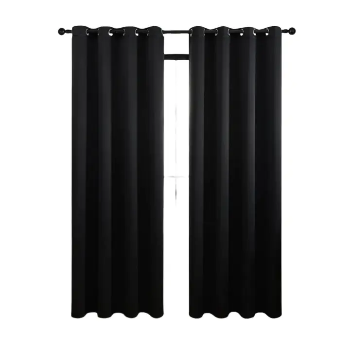 Cortinas De Bloque De Luz Negras Para Dormitory Y Oficina Doble Capa No Existentes Dispositivos Inteligentes Material 100% Poliéster - 1