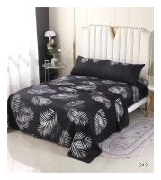 3 Piezas Juego de Sabanas Estampadas Cama 90 cm Gris Points - Primavera Verano - Algodón/Poliéster - Bajera, Encimera y Funda de Almohada - details 1