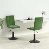 vidaXL Sillas de comedor giratorias 2 uds de terciopelo en color Verde claro/Amarillo mostaza/Gris claro y más | cómodas modernas ergonómicas para comedor cocina salón hogar - details 4