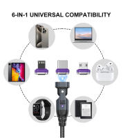 Cable De Carga Rápida Magnético Multiuso 2 En 1 240W Rotativo Micro Y Tipo-C Para iPhone 16 15 Xiaomi iPad Samsung Cord De Datos - details 3