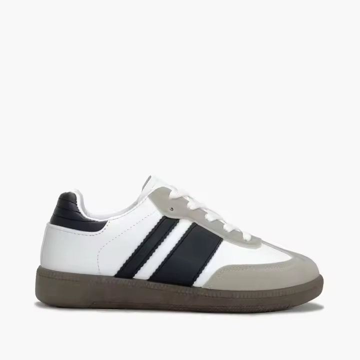 Zapatillas de vestir blancas/negras - Zapatillas en tendencia para mujer - Suela antideslizante - Cordoneras ajustables - 1