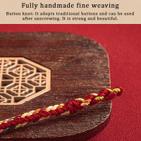 Pulsera Tibetana Hecha a Mano Con Hilo Colorido Tiza De Suerte Para Mujeres Y Hombres Pulsera De Cuerda De Madera Roja - details 4