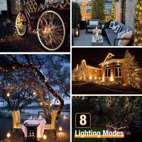 2 Paquete Guirnaldas Luces Exterior Solar Totalmente 30M 300 LED 8 Modos Cadena de Luces Decoracion para Terraza Fiesta Bodas Patio Jardines (Blanco Calido) - details 8