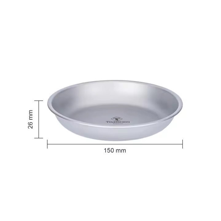 Plato De Camping Ultraligero De Titanio Tomshoo Redondo Portátil Para Exteriores Y Viajes Incluye Utensilios No Desechables - 1