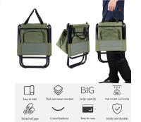 Silla de pesca 3 en 1 con bolsa de almacenamiento y respaldo, capacidad de carga de 200 gatos, función de conservación del calor, asiento compacto plegable, silla plegable portátil con bolsa de hielo, verde - details 2
