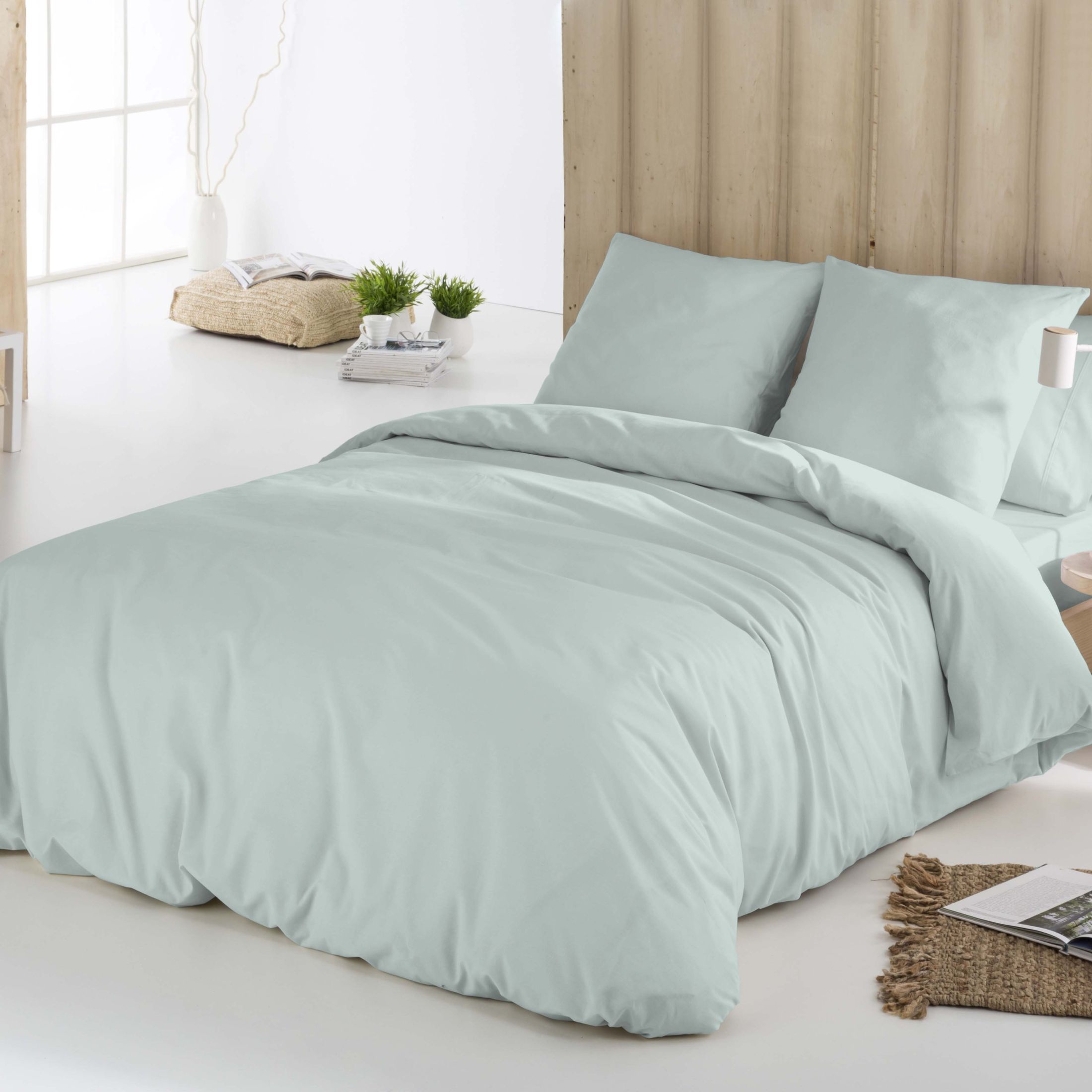 ICEHOME - Funda Nórdica Lisa 100 % Microfibra Ecológica - Ultrasuave, Transpirable y Libre de Arrugas - Funda Nórdica + Funda de almohada lisas - Compatible con todas las camas y estaciones.