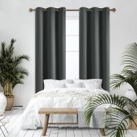 Cortinas de encaje confeccionadas con anillos cortinas térmicas para dormitorio sala de estar 42x90 pulgadas gris oscuro conjunto de 2 - details 3