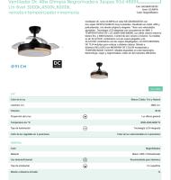 FABRILAMP Ventilador Dc 48w Olimpia Negro/madera 3aspas 91d 4800 Lm 6vel 3000k,4500k,6000k, remoto+temporizador+memoria Incluye mando a distancia y dos tijas de 10 y 25 centímetro Productos originales calidad de confianza - details 3