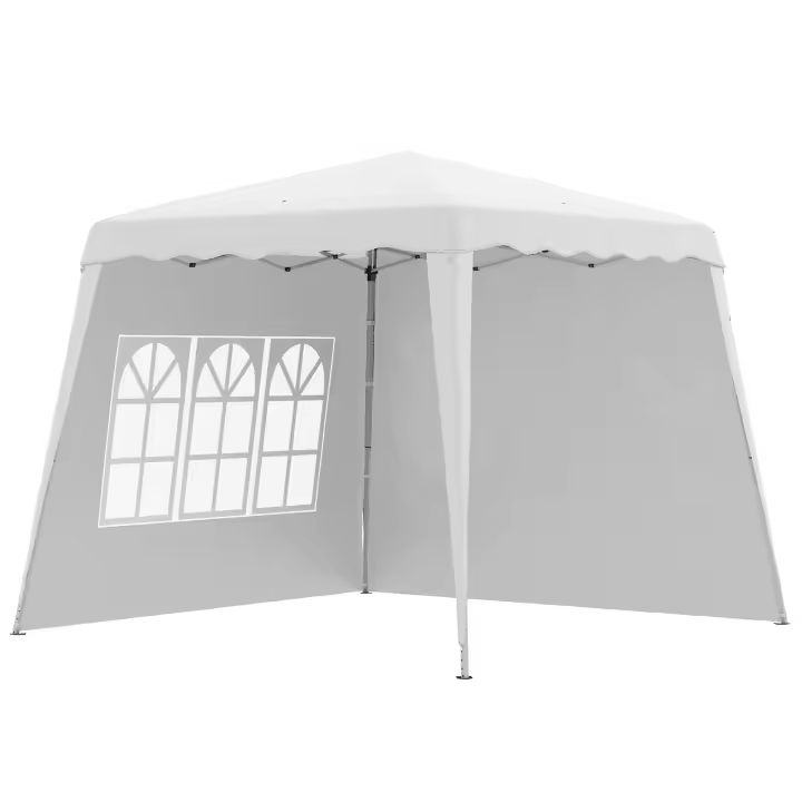 Outsunny Carpa Plegable con 2 Paredes Laterales 2,89x2,89 m Cenador Pabellón de Jardín con Altura Ajustable y Bolsa de Transporte Protección UV50+ para Exterior Patio - 1