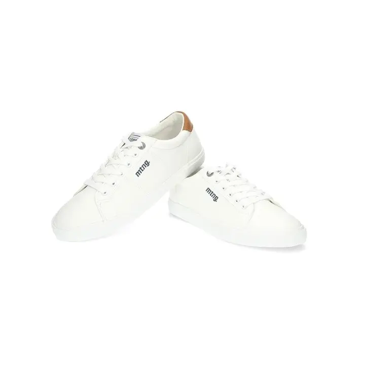 MUSTANG - Zapatilla Aria Hombre - Blanco con Detalles de Cuero - 1