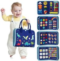 Juguete De Educación Montessori Para Bebés Busy Board De Formación De Habilidades De La Vida Para Preescolar Juguete Sensorial De Aprendizaje Fine Motor Juguete De Viaje - details 0