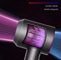 Secador de Pelo Profesional iónico Super Hair Dryer, Diseño Innovador de Ultima generación Sin Aspas, Peso y Tamaño Reducidos, Con Seis Accesorios, incluye soporte de pared, Boquilla Alisadora, Flyaway, Difusor, Boquilla aire suave, Boquilla suave - details 6