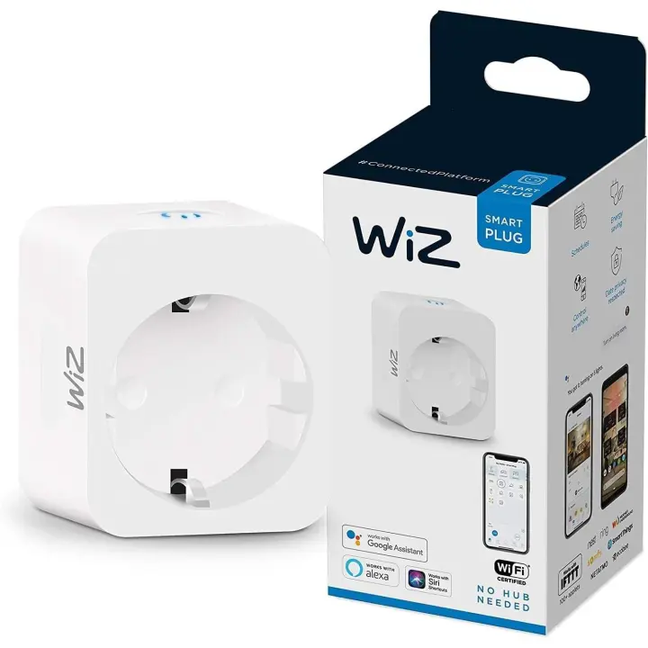 Wiz Enchufe inteligente Wi-Fi, controla con App, con tecnología SpaceSense y compatible con Alexa y Google Home [Clase de eficiencia energética A] - 1