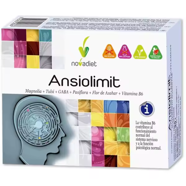 ANSIOLIMIT. 60 CÁPSULAS. NOVADIET. CONTRIBUYE A DISMINUIR EL NERVIOSISMO Y MEJORAR EL ESTADO DE ÁNIMO - 1