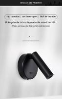 Lámpara De Pared LED Moderna Rotatable Y Ajustable Para Lectura Luz De Noche Para Dormitorio Sala De Estar Estudio Iluminación Doméstica - details 0
