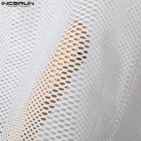 Camiseta De Hombre Para Verano Con Transparencia Y Malla Sin Mangas Estilo Casual Streetwear Moda 2024 Tallas S-5XL INCERUN - details 12