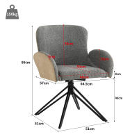 Silla de estar, Silla de Restaurante, Silla de maquillaje, Silla de estilo de moda Moderna, patias de Hierro Negro, Silla ergonómica con Silla, Silla giratoria de 360 Grados - details 4