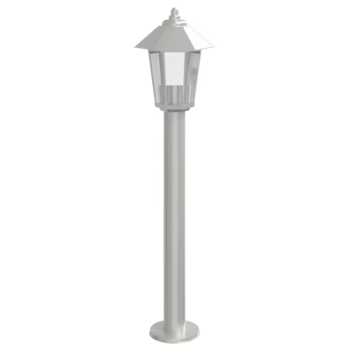 vidaXL Lámpara de suelo de exterior acero inoxidable 80 cm Color Negro,  Plateado, y mas - 1