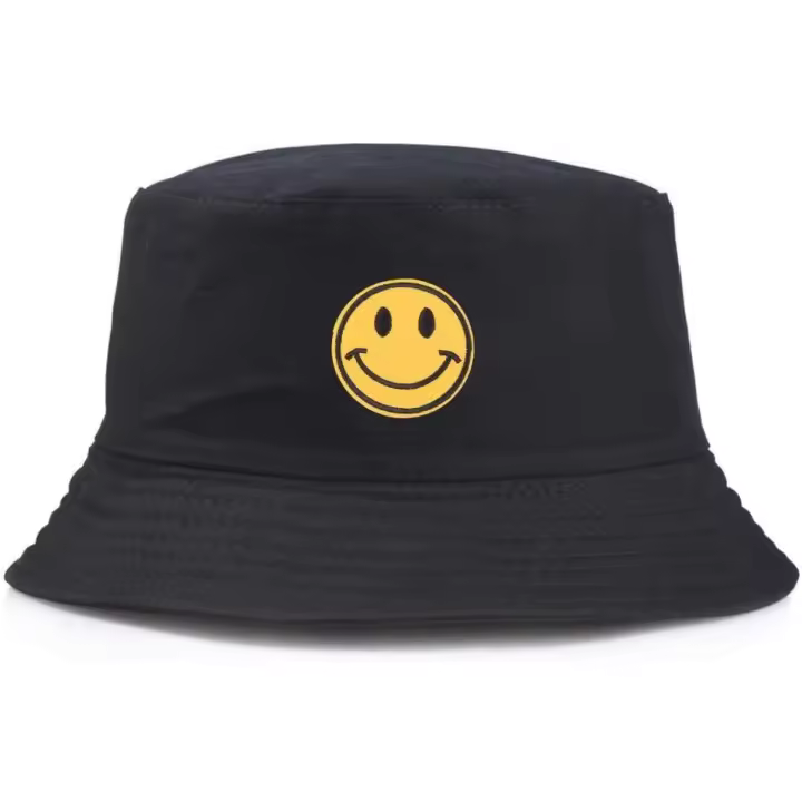 Sombrero de Pescador con Cara Sonriente Amarilla, Gorra plana with visera bordada PARA EL Sol, Sombrero de Pescador con Cara Sonriente, sombreros casuales Color: 3, Color: 3 - 1