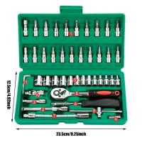 Juego De Llaves Y Destornilladores De 46 Piezas De 1/4 De Pulgada Con Barra De Extensión Ideal Para Reparaciones De Autos Y Proyectos DIY - details 5