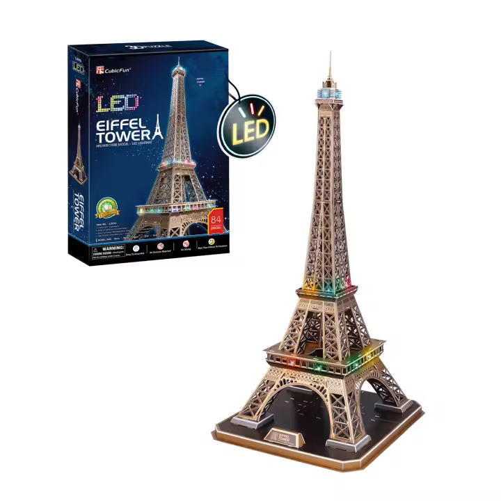Torre Eiffel Led | Puzzle 3d Niños Y Adultos | Maquetas Para Montar - 1