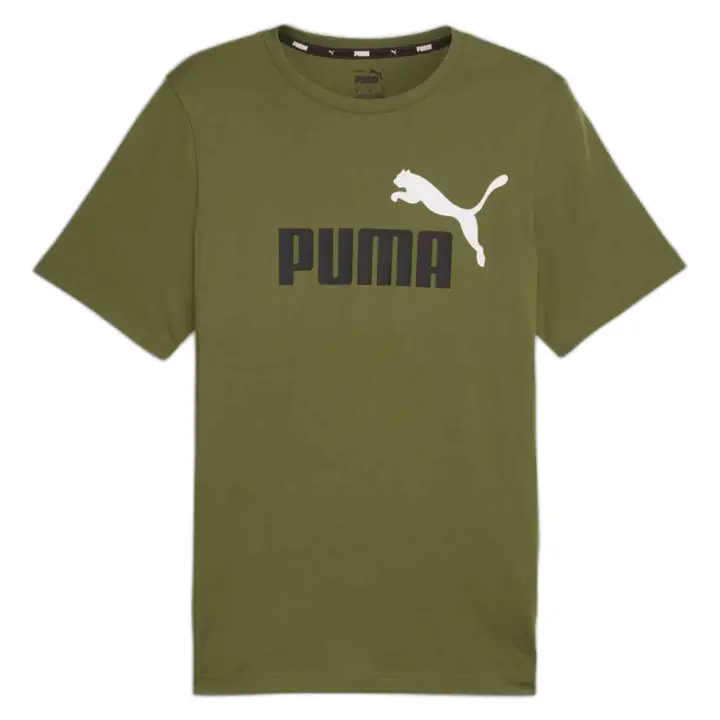 Camiseta de Manga Corta Puma Ess+ 2 Col Logo para unisex en color verde - 1