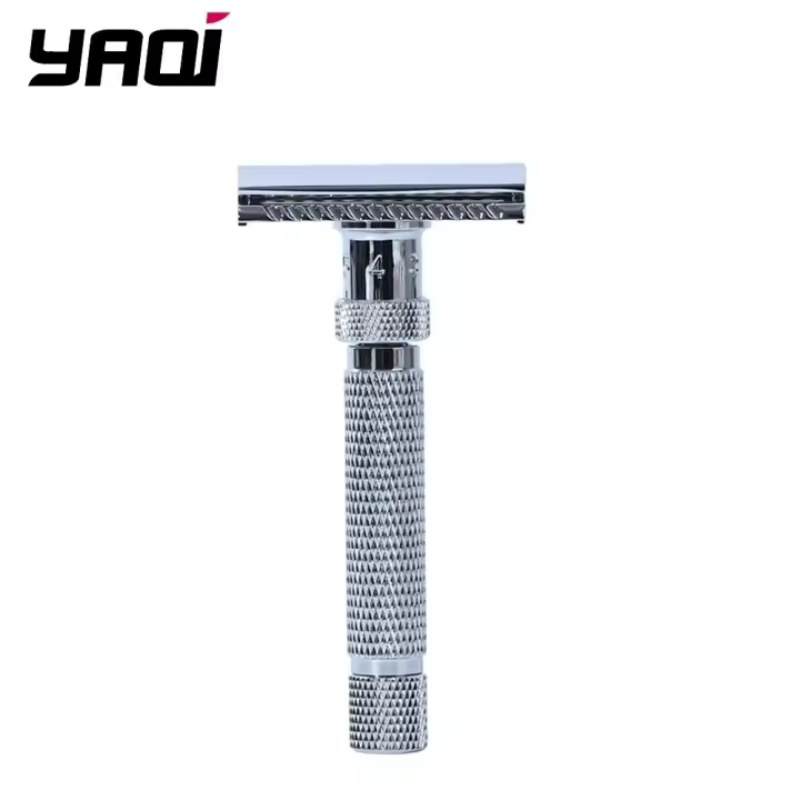 Ajustable Yaqi El Corte Final Cepillo De Acero Inoxidable Para Hombres Afeitadora De Seguridad En Color Cromo - 1
