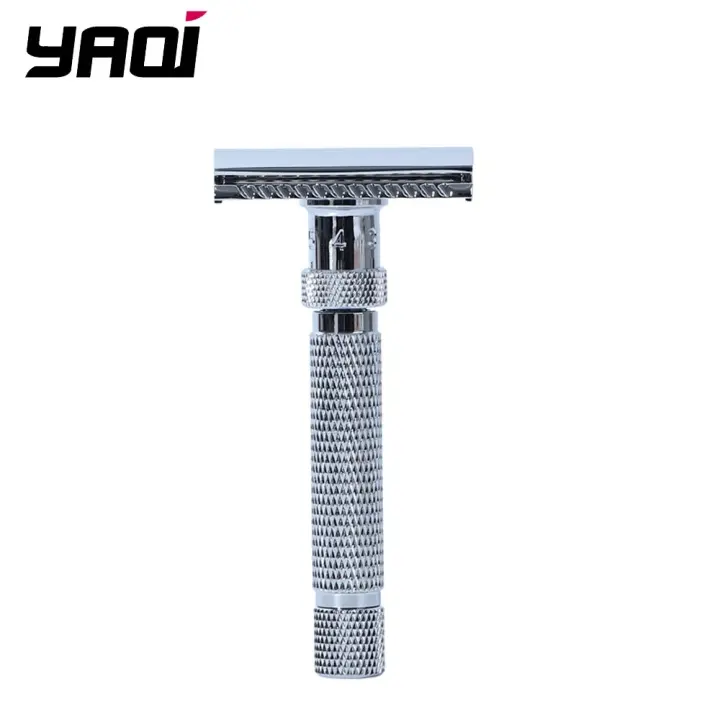Ajustable Yaqi El Corte Final Cepillo De Acero Inoxidable Para Hombres Afeitadora De Seguridad En Color Cromo - 1