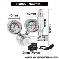 Válvula Reductora De Presión CO2 Para Acuario Con Doble Medidor Control De Presión Para Cilindro Válvula Solenoid Regulador De CO2 - details 7