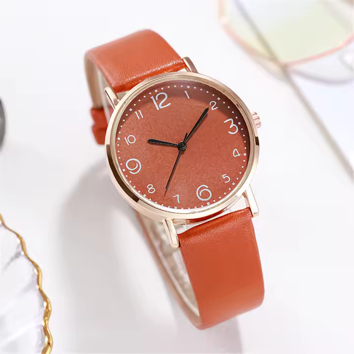 Reloj De Cuarzo Para Mujer Estilo Simple Con Decoración De Estrellas En Malla Reloj De Pulsera Moda Casual Sin Resistentencia Al Agua Correa De PU Adecuado Para Todas Las Edades - 1