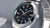 Reloj De Pulsera Mecánico Para Hombre PAGANI DESIGN Lujo Esmeralda Verde Cristal De Esmeralda Automático NH35A Acero Inoxidable Deportivo Resistente Al Agua Luz Oscurecida - details 4