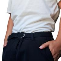 Cinturón Elástico Trenzado Unisex Blanco y Negro | Hebilla de Liberación Rápida - details 1