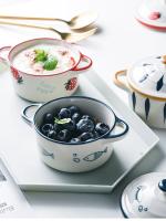 Taza De Cerámica Para Cocina Tazón De Alimentos Para Bebés Comida De La Noche Sopa De Ramen Ensalada De Frutas Huevos Al Vapor Juego De Mesa Con Tapa Resistente Al Microondas - details 2