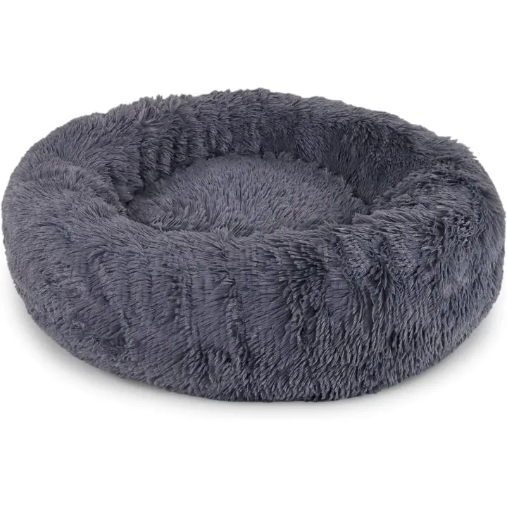 Round dog basket cat cushion donut basket 40 cm (S) dark gray - 1