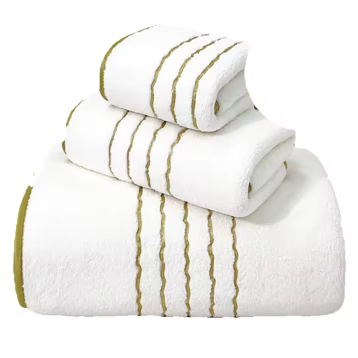 Juego de Tres toallas de Baño de vellón coral , gruesas, abrsorbentes de Agua y suaves para envolver El Cabello Seco - 1