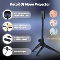 Lámpara De Noche Proyectora De Luna Con 3 Colores Ajustables Y Luz LED USB Decoración De Pared Y Techo Regulable Brillo - details 6