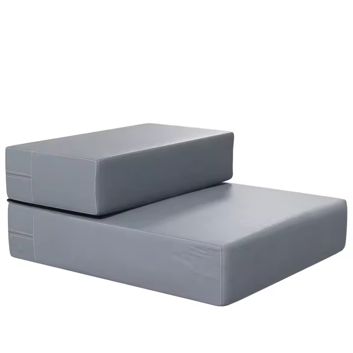 PawHut Escalera para Mascotas de 2 Peldaños 2 en 1 Cama de Perros Gatos Tapizada en PU Desenfundable y Lavable con Cremallera 45x39x20 cm Gris - 1
