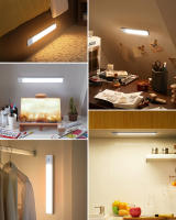 Aigostar luz led armario con sensor de movimiento y batería recargable, led cocina bajo mueble 1100mAh, brillo y color ajustables, con cable USB C, luz led adhesiva y magnética - details 2