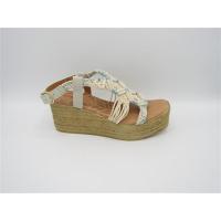 Sandalia con cuña Macramé Crudo y detalles azules, MUSTANG para  Mujer - details 4