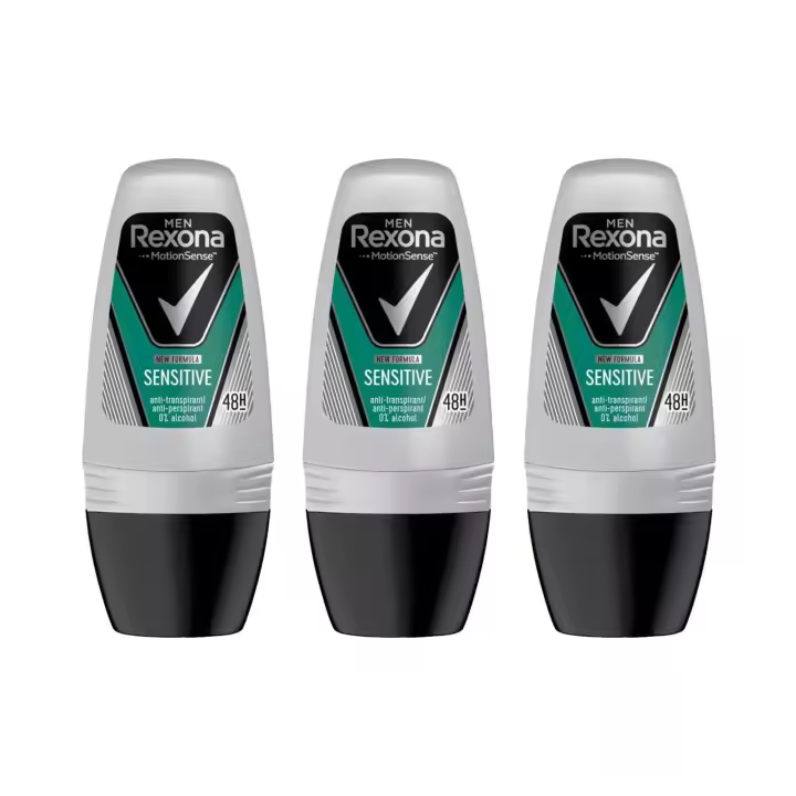 Rexona Men Sensitive Roll-on Desodorante Antitranspirante 50ml - pack of 3 - 1