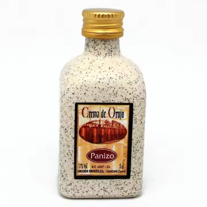 Deliex Delicias de Extremadura 24 Botellita de Licores Sabor Crema Orujo 5 Cl. Licor Crema de Orujo Panizo en Miniatura 5cl(pack de 24 Ud) - 1