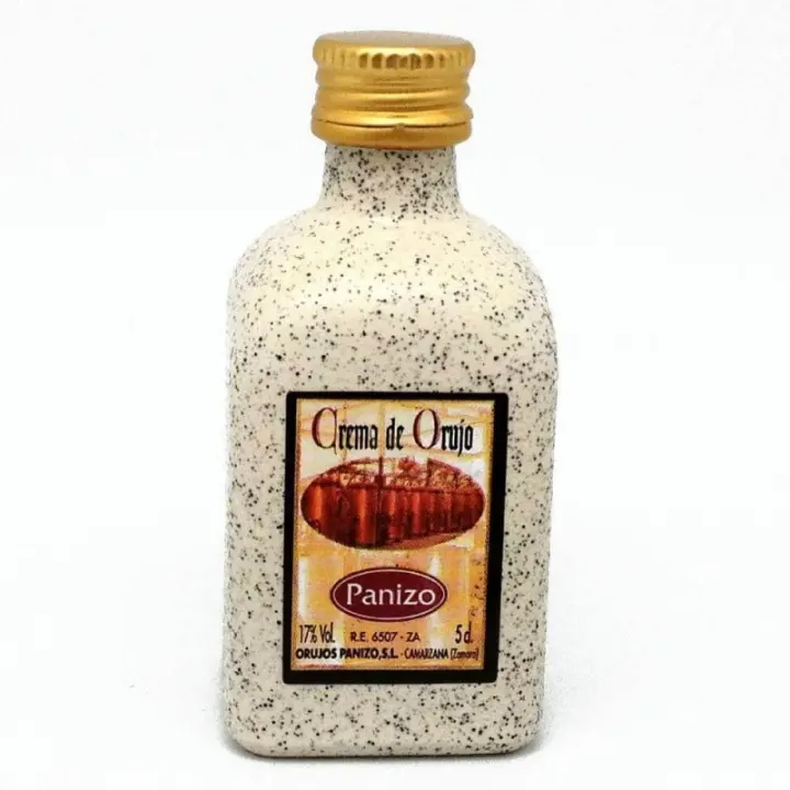 Deliex Delicias de Extremadura 24 Botellita de Licores Sabor Crema Orujo 5 Cl. Licor Crema de Orujo Panizo en Miniatura 5cl(pack de 24 Ud) - 1