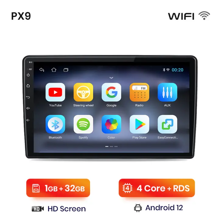 AWESAFE PX9 inalámbrico CarPlay Android Auto Radio para Fiat 500L 2012 2013 2014 2015 2016 2017 coche reproductor multimedia GPS 2 din autoradio volante controles RDS Bluetooth - 1