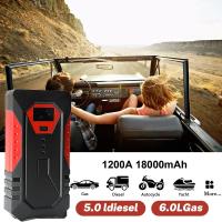 Arrancador de batería de coche 1200A, Banco de energía de 18000mAh, cargador de batería de coche diésel de gasolina, potenciador de batería automático para arrancar el coche, nuevo - details 0